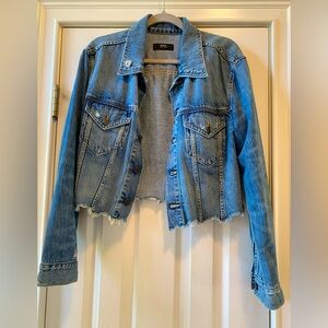 Able cropped denim jacket.